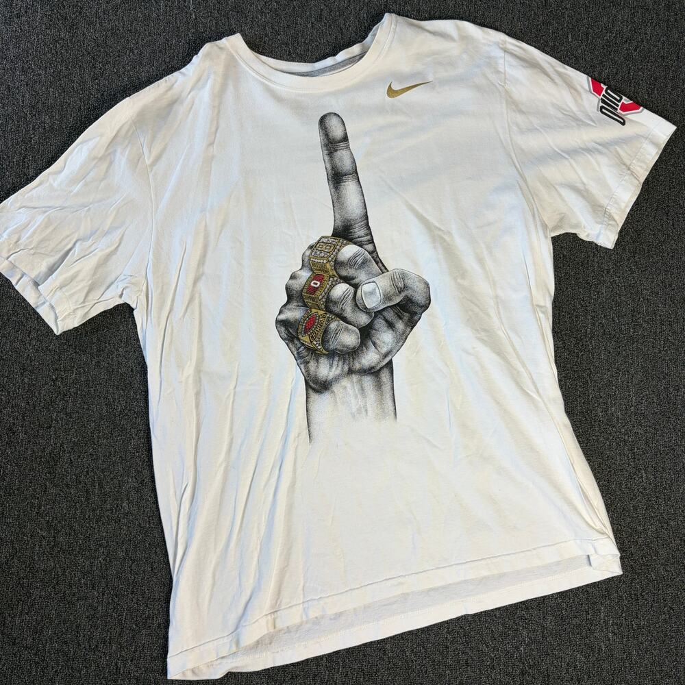Vintage Y2k Nike Ohio State Buckyes National Champions Football Graphic Tee Xl
